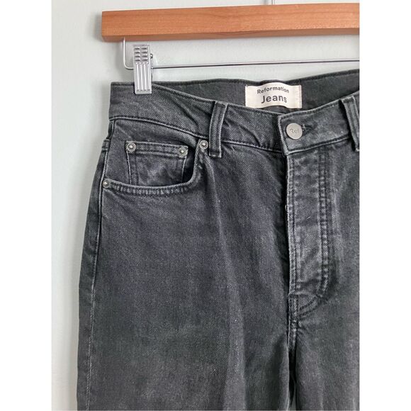 REFORMATION Black Erie Wash High Rise Button Fly Jeans Size 26 - Picture 2 of 12